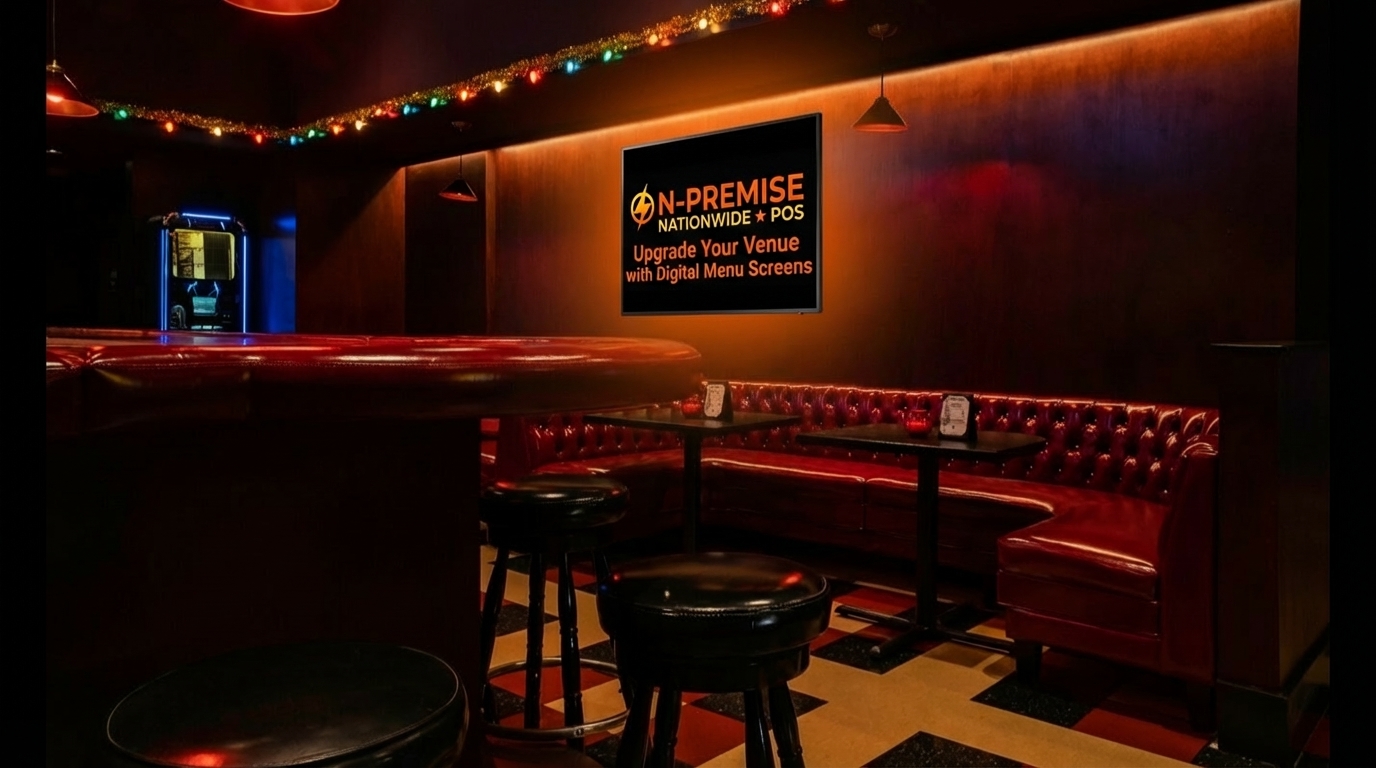 Bar with On-Premise Nationwide POS digital screens